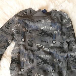 Gap kids thermal gray planes long sleeved shirt
